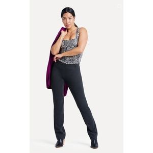 Betabrand Straight-Leg Classic Dress Pant Yoga Pants Charcoal